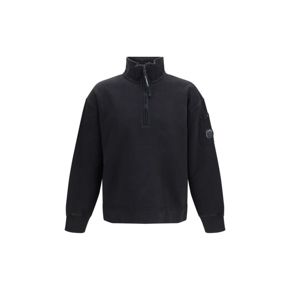 C.P. Company Men Brushed And Sueded Diagonal-Weave Cotton Fleece Sweatshirt